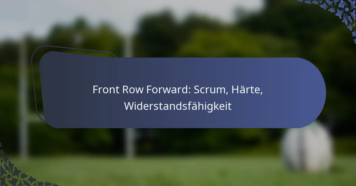 Front Row Forward: Scrum, Härte, Widerstandsfähigkeit