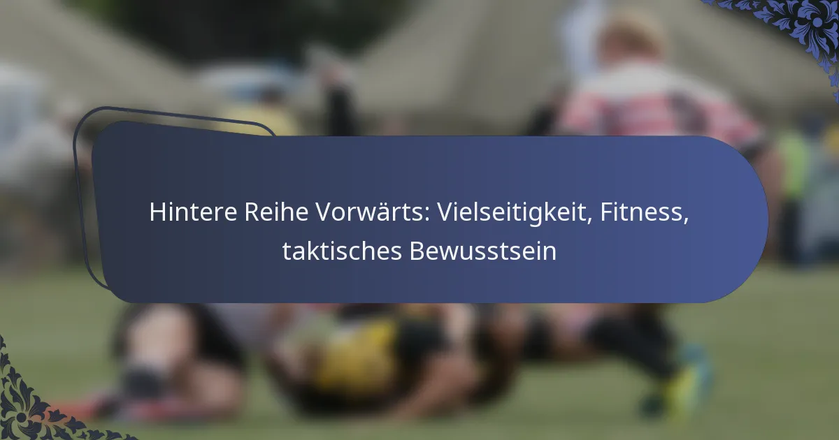Hintere Reihe Vorwärts: Vielseitigkeit, Fitness, taktisches Bewusstsein