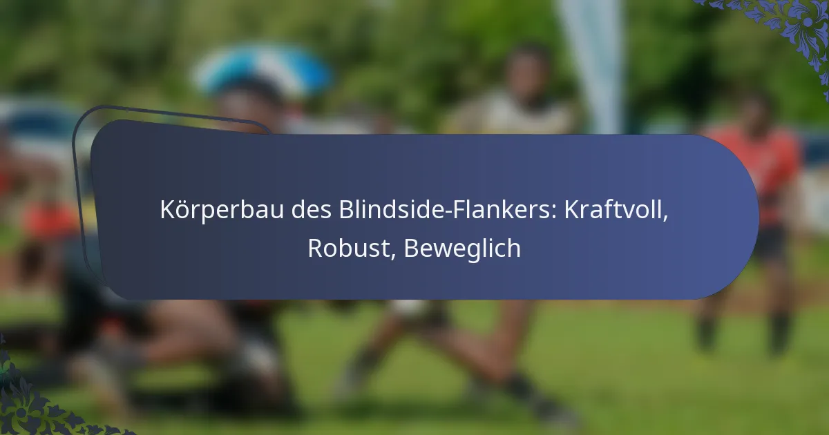 Körperbau des Blindside-Flankers: Kraftvoll, Robust, Beweglich