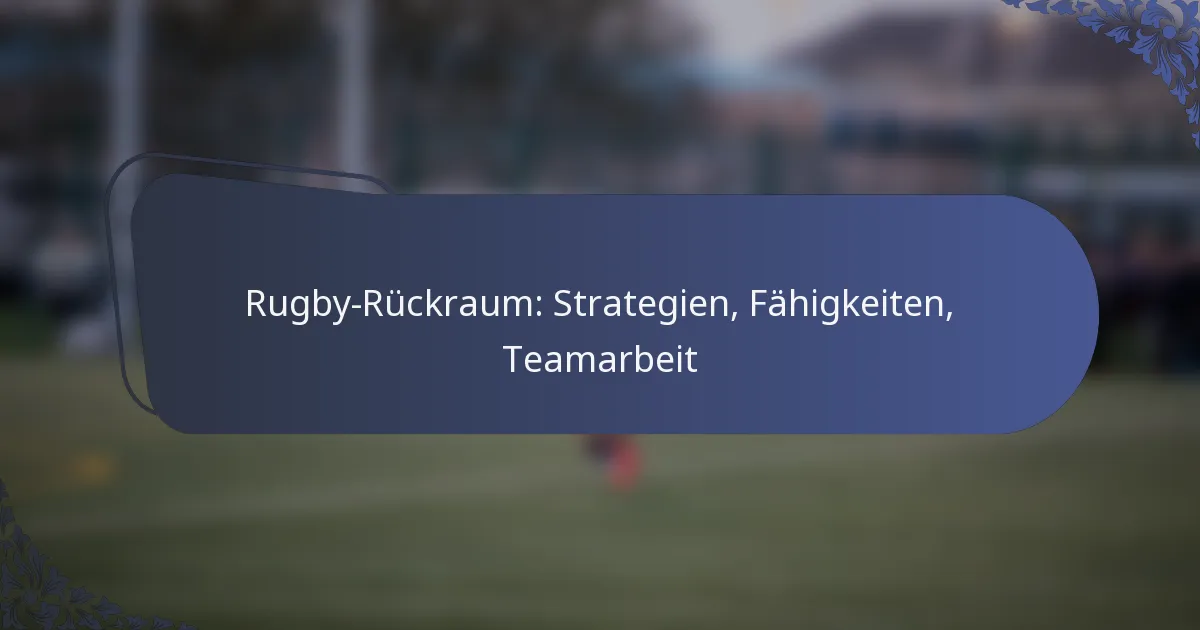 Rugby-Rückraum: Strategien, Fähigkeiten, Teamarbeit
