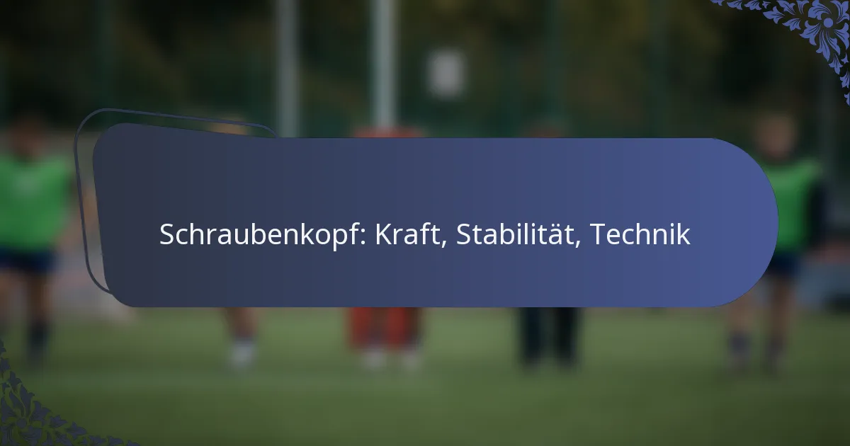 Schraubenkopf: Kraft, Stabilität, Technik