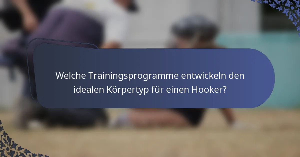 Welche Trainingsprogramme entwickeln den idealen Körpertyp für einen Hooker?