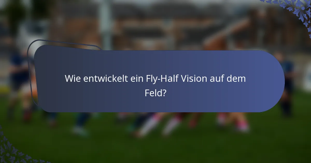 Wie entwickelt ein Fly-Half Vision auf dem Feld?